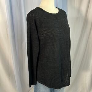 New! Liz Lange Maternity lightweight long sleeve crew neck black sweater XL